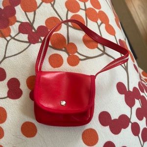 American Girl red purse and blue will beret Molly